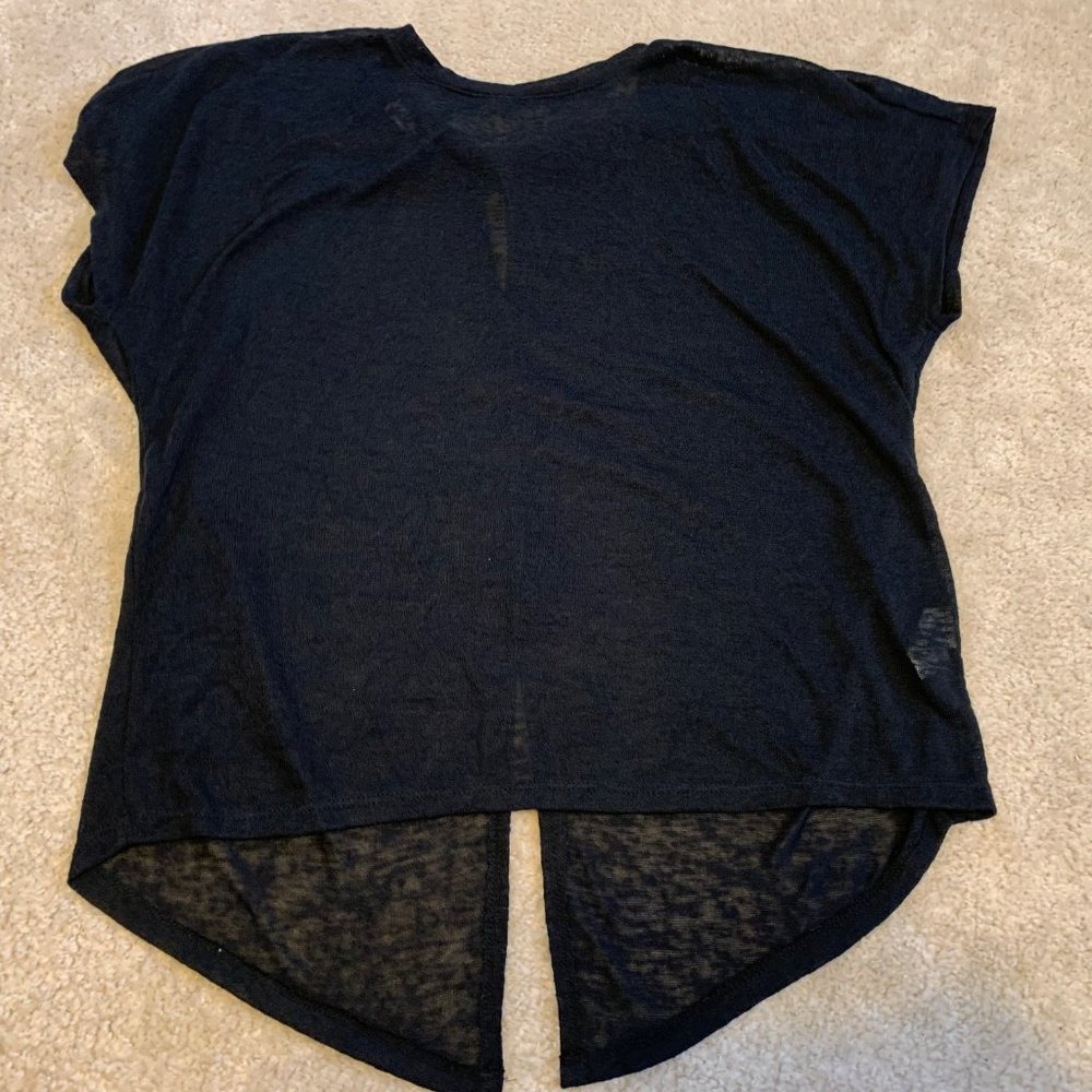 Red Haute Black Sweater Top with Twist/Keyhole and Partially Open Back Size M